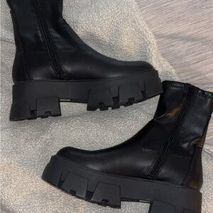 Aldo Black Combat Platform Boots
